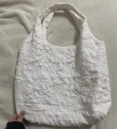 ワッシャー加工トートバック　ホワイト