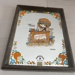 昭和レトロ リトルラバブル 壁掛けミラー ヴィンテージ 花柄　当時物