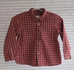 Bonpoint チェック柄 長袖シャツ レッド系