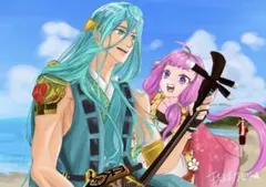 「刀剣乱舞」千代金丸・北谷菜切』　ファンアートイラスト額付きA4