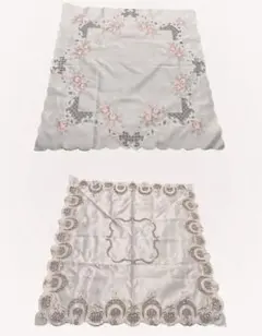 フランスアンティーククロス*イニシャル刺繍ピローケース*レースフリル