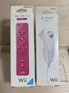 Wiiリモコン ピンク + ヌンチャク箱付き