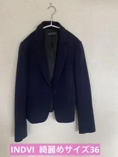 INDIVI ネイビー ジャケット 36 セレモニー　ビジネス　レディース