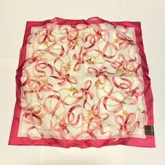 CELINE セリーヌ ハンカチ 未使用品 ピンク リボン柄
