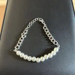 シルバーチェーンパールブレスレット