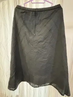 ブラック フレアスカート ゴムウエスト