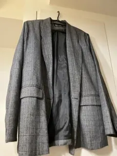 グレー チェック柄 テーラードジャケット
