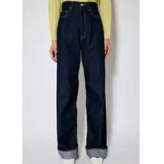 美品　マウジー　ワイドストレートデニムパンツ　W25