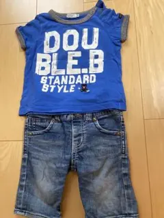 ジ*ー様 DOUBLE.B Tシャツとデニムパンツセット 90cmのサムネイル