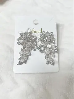 Refinado シルバー フラワー・リーフイヤリング