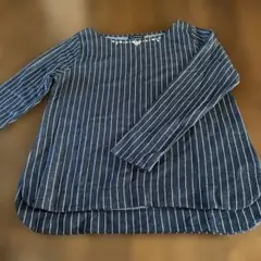 未使用品　長袖カットソー紺縞