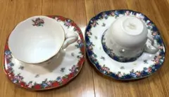 KENZO 赤青ティーカップ&ソーサーペアセット