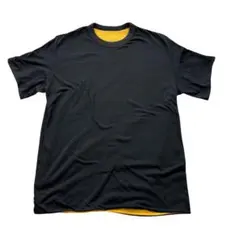 Tシャツ ブラック イエロー リバーシブル 半袖 USA古着　L　デッドストック