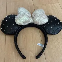 ミニーマウス耳カチューシャ（ブラック・シルバー）