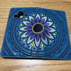 手帳型スマホケース 花模様刺繍