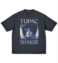 2PAC SHAKUR フォトプリント Tシャツ ブラック