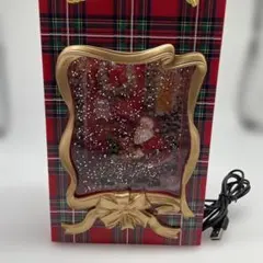 クリスマス スノードーム ランタン ライト サンタクロース チェック柄
