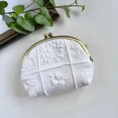 【ラスト1】白玉口金がま口バッグforesttile☆ミナペルホネンハンドメイド ミナペルホネン forest tile（light beige) がま口 - メルカリ