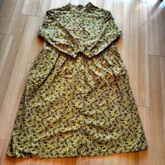 ＳＭ２☆小花柄イエロー♡可愛いロングワンピース　美品【最安値】