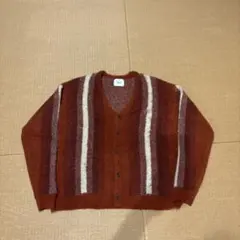 YLINGER SONG ボルドーストライプカーディガン