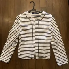 ストライプ ノーカラージャケット