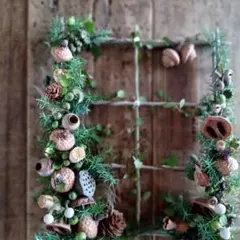 新品 未使用 ドライフラワー リース フレーム 窓枠 インテリア order