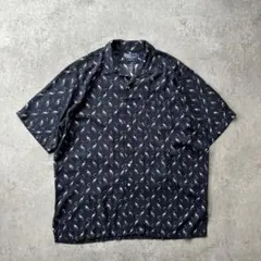 90s ラルフローレン 開襟シャツ サックス柄 オープンカラー vintage