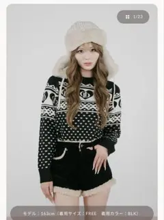 DDアーガイルニットトップス