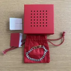 シルバー チェーンブレスレット 赤い収納袋付き