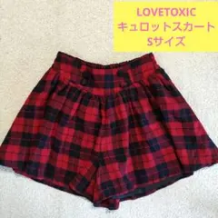 LOVETOXIC 赤黒チェック キュロットスカートSサイズ（140サイズ）