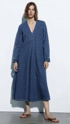 ZARA ザラ　ロングデニムワンピース　M