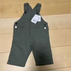 ブランシェス　クロップド丈パンツ　サロペット　カーキ　90cm