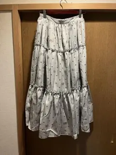 axes femme kawaii ハートドット柄ティアードスカート　グリーンのサムネイル