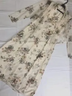 オンワード樫山 フラワープリントシフォン パーティードレス ワンピース Mサイズ