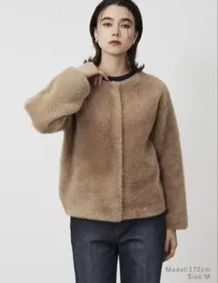 【新品未使用】PLSTプラステ☆2025AW☆フェザーヤーン2WAYカーディガン