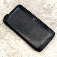 【美品】agnes b. MW02-01 ラウンドジップウォレット　長財布　黒のサムネイル