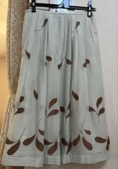 レディース　スカート ミモレ丈　スカイブルー