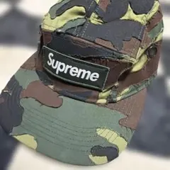 Supreme 迷彩キャップ レザー調バックストラップ Supreme 迷彩柄 ワークキャップ - メルカリ