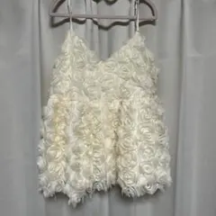 ホワイト バラ フラワー キャミソール