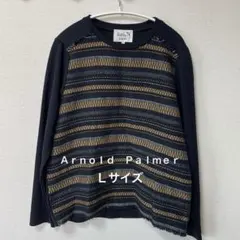 Arnold Palmer 異素材ネイビー長袖カットソー Lサイズ