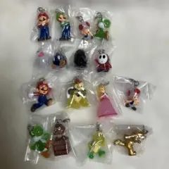 スーパーマリオ　めじるしアクセサリー1と 2 全16種コンプリートセット