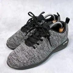 美品【ヨネックス】ウォーキングシューズ (23) サイドジップ　ニット　グレー