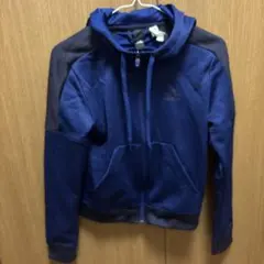 adidas フード付きパーカー 青