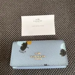 【新品・ワケ有】CCACH コーチ 6連　キーケース ブルーフラワー