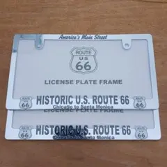 ROUTE 66】3Dライセンスフレーム/ナンバーフレーム/2枚set!! - メルカリ