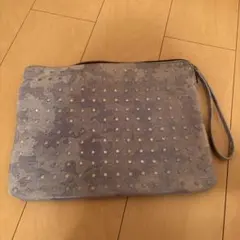 クラッチバッグ 迷彩 スタッズ デニム生地