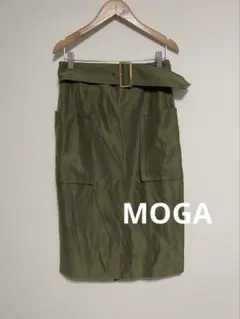 MOGAリングベルト付きカジュアルロングタイトスカート/きれい系/無地のサムネイル