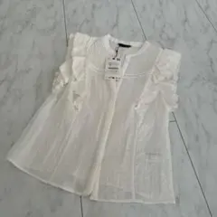 ZARA レーストリムフリルブラウス XS