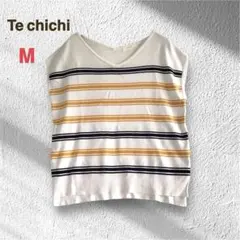 テチチ フレンチスリーブ ボーダー サマーニット Vネック セーター M 上品
