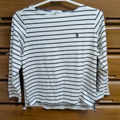 しまむら　U.S. POLO ASSN. ストライプ長袖Tシャツ 4L　ホワイト